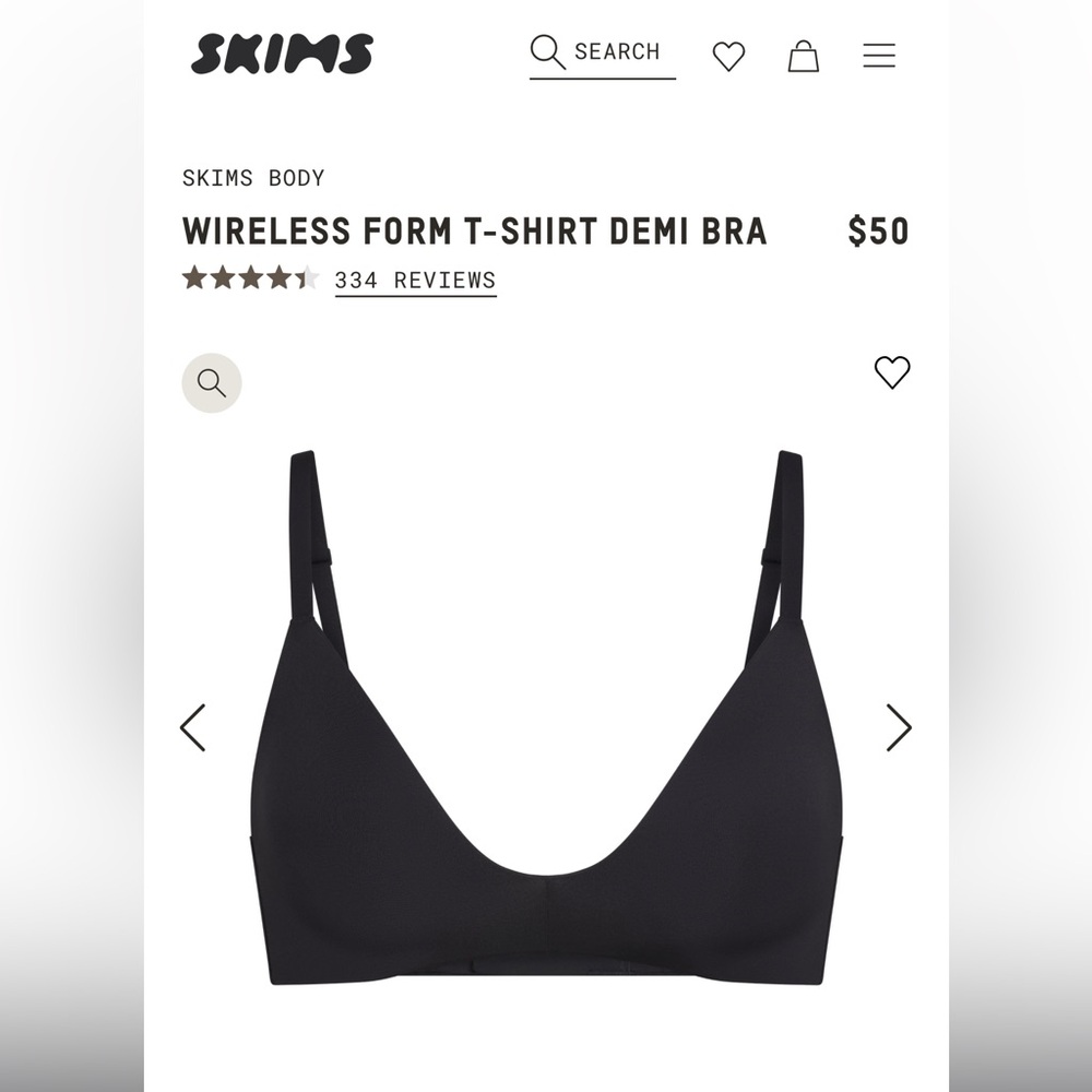 NWT SKIMS WIRELESS FORM T-SHIRT DEMI BRA